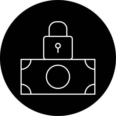 Güvenli Ödeme Vektörü Glyph Simgesi Tasarımı 