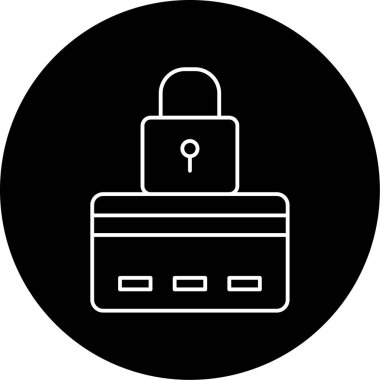 Güvenli Kredi Kartı Vektör Kabartma Simgesi Tasarımı 