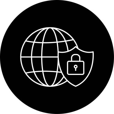 Küresel Güvenlik Vektörü Şekil Simgesi Tasarımı 