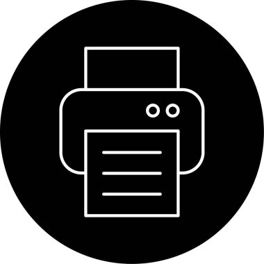 Yazıcı Vektörü Şekil Simgesi Tasarımı  