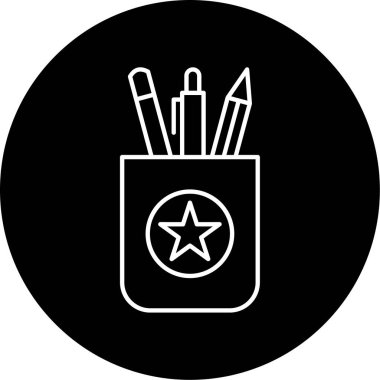 Kırtasiye Vektörü Şekil Simgesi Tasarımı  