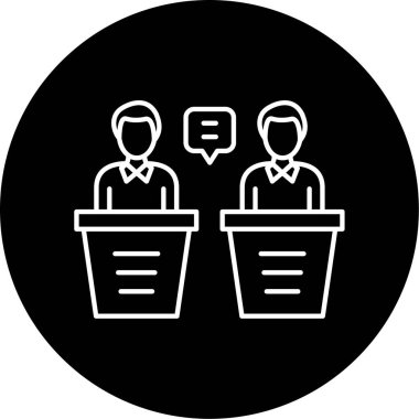 Tartışma Vektörü Kabartma Simgesi Tasarımı 