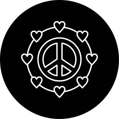Pasifizm Vektörü Kabartma Simgesi Tasarımı  