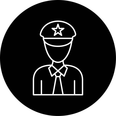 Subay Vektör Şekil Simgesi Tasarımı 