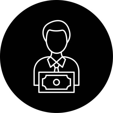 Yatırımcı Vektörü Glyph Simgesi Tasarımı 