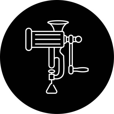 Et Öğütücü Vektör Kabartma Simgesi Tasarımı  