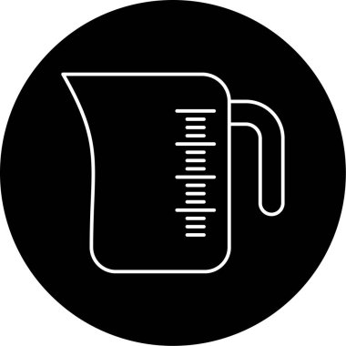 Ölçme Kadehi Vektörü Kabartma Simgesi Tasarımı 