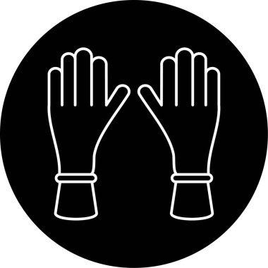 Mutfak Eldivenleri Vektör Kabartma Simgesi Tasarımı 