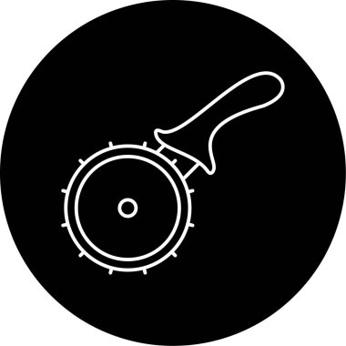 Pizza Kesicisi Vektör Kabartma Simgesi Tasarımı  