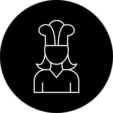 Bayan Şef Vektör Kabartma Simgesi Tasarımı 