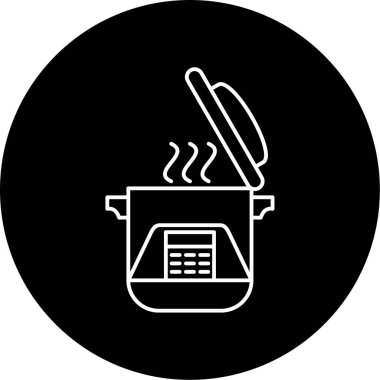 Pişirme Vektörü Kabartma Simgesi Tasarımı 