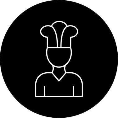 Şef Vektör Kabartma Simgesi Tasarımı 