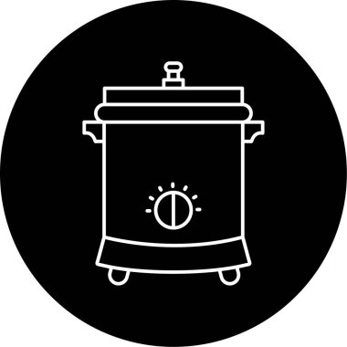 Derin Fryer Vektör Şekil Simgesi Tasarımı 