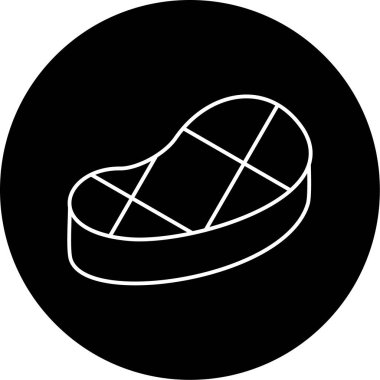 Biftek Vektörü Kabartma Simgesi Tasarımı 