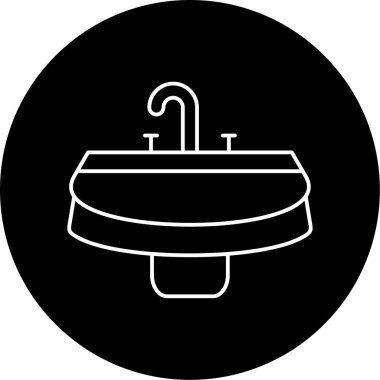 Sink Vektör Kabartma Simgesi Tasarımı 