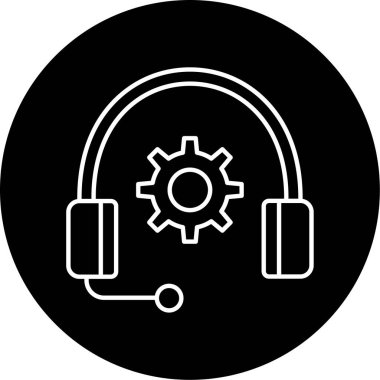 Destek Hizmetleri Vektörü Glyph Simgesi Tasarımı 