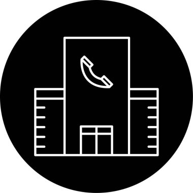 Merkez Ofis Vektörü Glyph Simge Tasarımı 