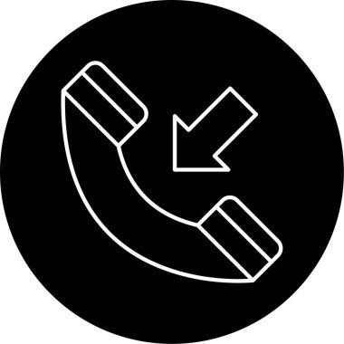 Gelen Çağrı Vektörü Glyph Simgesi Tasarımı 