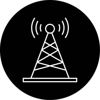 Radyo Anten Vektör Kabartma Simgesi Tasarımı 