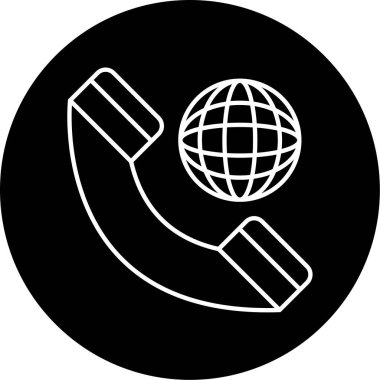 Uluslararası Çağrı Vektörü Kabartma Simgesi Tasarımı 