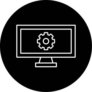 Çevrimiçi Yönetim Vektörü Glyph Simgesi Tasarımı 