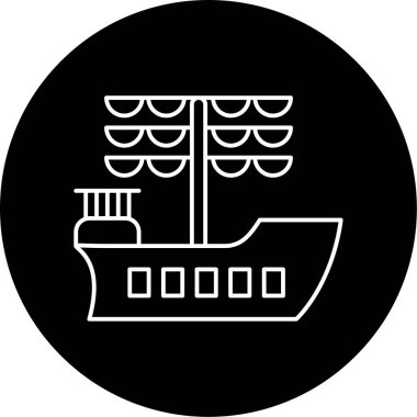 Galleon Vektör Şekil Simgesi Tasarımı 