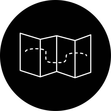 Harita Vektörü Şekil Simgesi Tasarımı 