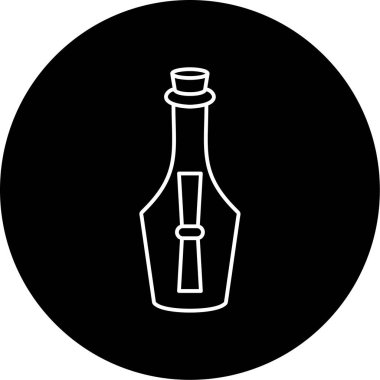 Harf Şişe Vektörü Kabartma Simgesi Tasarımı 