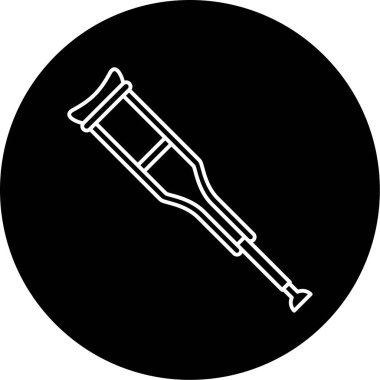 Koltuk değneği Vektörü Kabartma Simgesi Tasarımı  