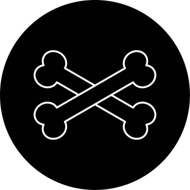 Çapraz Kemik Vektörü Şekil Simgesi Tasarımı 