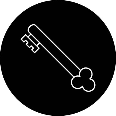 Hazine Anahtar Vektörü Glyph Simgesi Tasarımı 