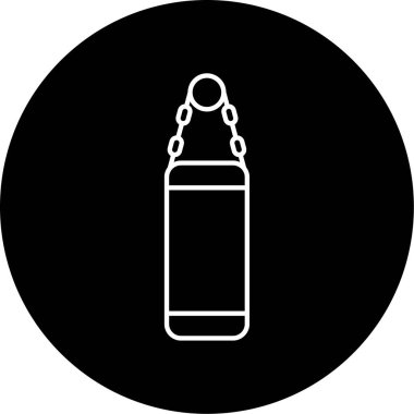 Boks Torbası Vektör Kabartma Simgesi Tasarımı