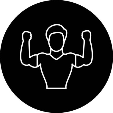  Spor Salonu Sahibi Vektör Kabartma Simgesi Tasarımı