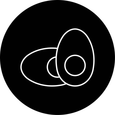 Kaynamış Yumurta Vektörü Kabartma Simgesi Tasarımı