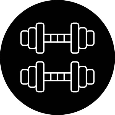 Dumb Bell Vector Glyph Icon Design