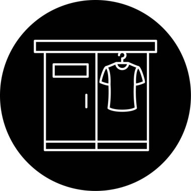 Soyunma odası Vektör Kabartma Simgesi Tasarımı 