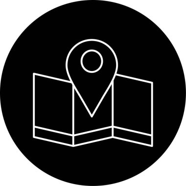 Harita Vektörü Şekil Simgesi Tasarımı