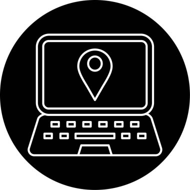 Laptop Haritası Vektör Sembol Tasarımı