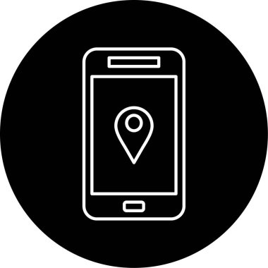 Mobil Harita Vektör Kabartma Simgesi Tasarımı