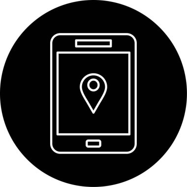 Tablet Harita Vektör Kabartma Simgesi Tasarımı