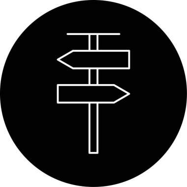 Yönler Vektör Kabartma Simgesi Tasarımı 