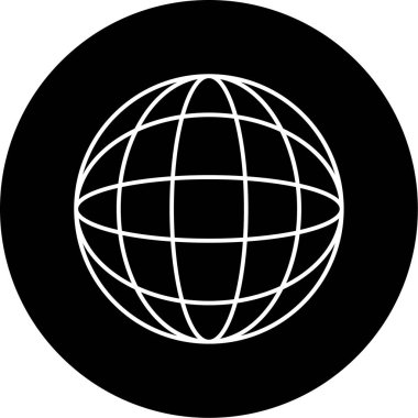 Küre Vektörü Kabartma Simgesi Tasarımı