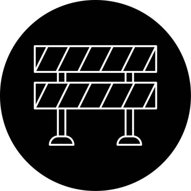 Yol Abluka Vektörü Glyph Simgesi Tasarımı