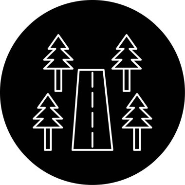 Yol kenarı Vektör Kabartma Simgesi Tasarımı