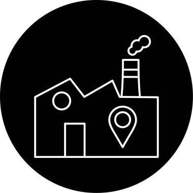 Fabrika Konum Vektörü Sembol Tasarımı 