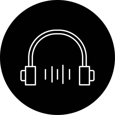 Kulaklıklar Vektör Şekil Simgesi Tasarımı 