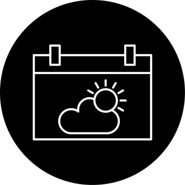 Bulut Takvimi Vektör Sembol Tasarımı 