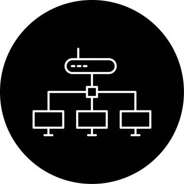 Ağ Bağlantısı Vektör Kabartma Simgesi Tasarımı 