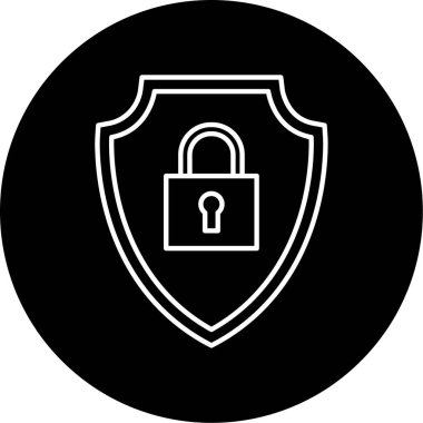 Güvenlik Vektörü Glyph Simgesi Tasarımı 