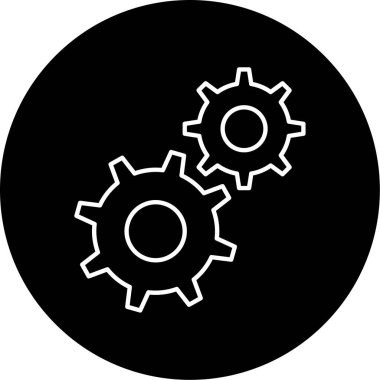 Cogwheel Vektör Kabartma Simgesi Tasarımı